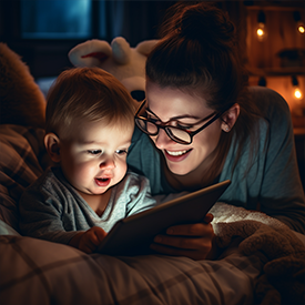 Little Genius Baby Being Read to By Mommy